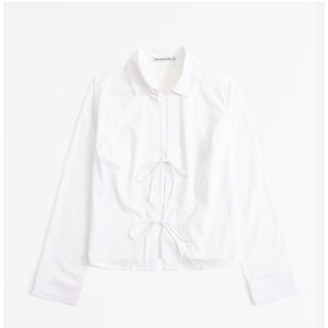 Abercrombie & Fitch White Tie-Front Blouse